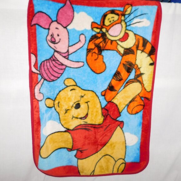 Disney Other - Disney Nemcor VTG Winnie the Pooh Piglet Tigger Fleece Plush Blanket 31" x 42"